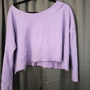 Purple cropped sweatshirt